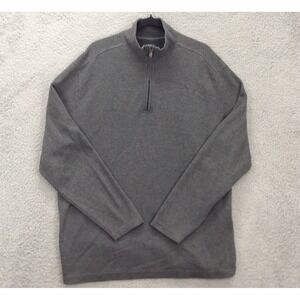 Joseph Abboud Joe Sweater Shirt Men XL Gray  Quarter Neck Zip Classic Cotton